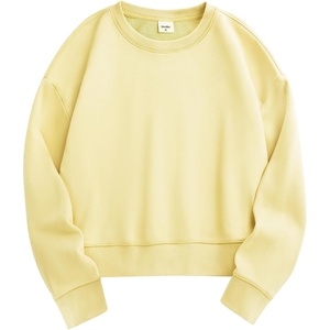 image:imageStelle Cropped Sweatshirts for Women Cotton Long Sleeve Crop Tops Crewneck Pullover Oversized SweaterPina Colada