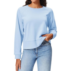 image:imageStelle Cropped Sweatshirts for Women Cotton Raglan Sleeve Crop Tops Crewneck Pullover Sweat ShirtsBaby Blue