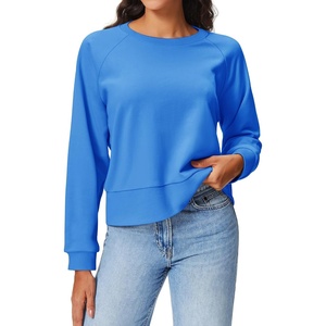 image:imageStelle Cropped Sweatshirts for Women Cotton Raglan Sleeve Crop Tops Crewneck Pullover Sweat ShirtsVibrant Blue