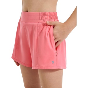 image:imageStelle Girls Athletic Shorts with Builtin Liner Zipper Pockets High Elastic Waist Running Shorts for Teen Youth GirlsAcoral