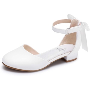 image:imageStelle Girls Dress Shoes Closed Toe Heels Ankle Strap Pumps Sandals Flower Wedding Party Princess Shoes for Toddler Little Big KidWhite