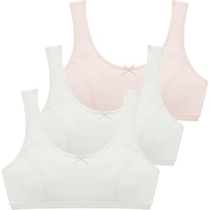 image:imageStelle Girls Training Bra Cotton Double Layer Bralette Scoop Neck Sports Bras for Tween Teens2 Whitewhisper Pink