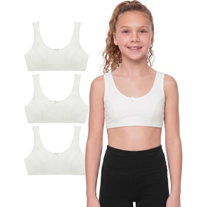 image:imageStelle Girls Training Bra Cotton Double Layer Bralette Scoop Neck Sports Bras for Tween Teens3 White