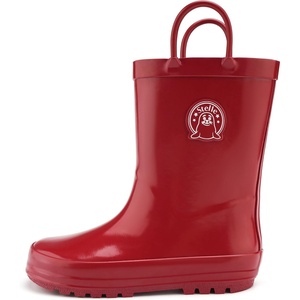 image:imageStelle Kids Rain Boots for Boys Girls Outdoor Play and Rainy Days  Natural Rubber Waterproof Design NonSlip Sole Easy On Handles AllWeather Wear Mud Garden School Toddler to Big KidsRed