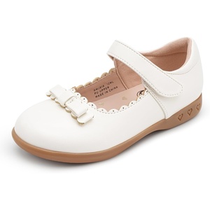 image:imageStelle School Shoes for Girls Bow Mary Jane Dress Shoes  Scalloped edge detail Cushioned insole Flexible outsole Hookandloop strap Comfortable allday wearWhite