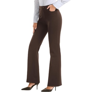 image:imageStelle Women 2830 32 Bootcut Dress Pants Business Casual Work Pants with Pockets Pull On Regular Slacks for OfficeCoffee