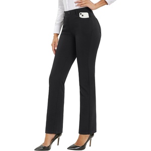 image:imageStelle Women Dress Pants Business Casual Straight Leg 30 Stretch Work Pants Pull On Regular Slacks with 4 PocketsBlack