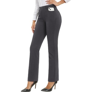 image:imageStelle Women Dress Pants Business Casual Straight Leg 30 Stretch Work Pants Pull On Regular Slacks with 4 PocketsCharcoal