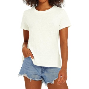 image:imageStelle Women T Shirts Crew Neck Short Sleeve Shirts Soft Summer Classic Fit TeesCreme