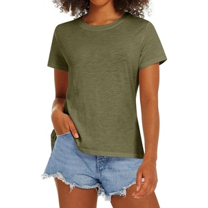 image:imageStelle Women T Shirts Crew Neck Short Sleeve Shirts Soft Summer Classic Fit TeesOlive Green