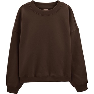 image:imageStelle Womens 100 Cotton Oversized Sweatshirt Drop Shoulder Crewneck Pullover Long Sleeve Lounge TopCoffee