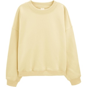 image:imageStelle Womens 100 Cotton Oversized Sweatshirt Drop Shoulder Crewneck Pullover Long Sleeve Lounge TopVanilla