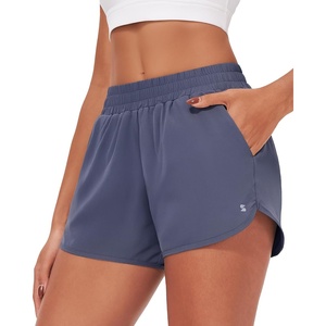 image:imageStelle Womens 3 Running Shorts Mesh Liner High Waisted Workout Shorts Quick Dry Dolphin Athletic Shorts with PocketsGrey Blue