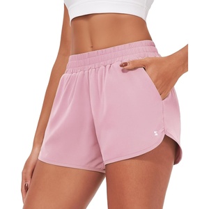 image:imageStelle Womens 3 Running Shorts Mesh Liner High Waisted Workout Shorts Quick Dry Dolphin Athletic Shorts with PocketsPink