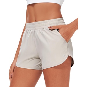 image:imageStelle Womens 3 Running Shorts Mesh Liner High Waisted Workout Shorts Quick Dry Dolphin Athletic Shorts with PocketsSandy Grey