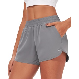 image:imageStelle Womens 3 Running Shorts Mesh Liner High Waisted Workout Shorts Quick Dry Dolphin Athletic Shorts with PocketsSmoke Grey