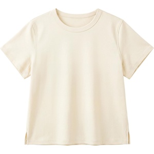 image:imageStelle Womens Cotton TShirts Crewneck Short Sleeve Basic Tees Summer Casual Solid Crop TopsCreme