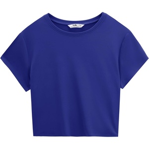 image:imageStelle Womens Short Sleeve Crop Tops Crewneck Basic T Shirts Cute Going Out Baby TeeRoyal Blue