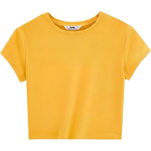 image:imageStelle Womens Short Sleeve Crop Tops Crewneck Basic T Shirts Cute Going Out Baby TeeSun Ray