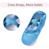 image:imageStelle Ballet Shoes for Girls Satin Ballerina Shoes Ribbons Elastic Straps  Toddler ballet shoes Ballerina slippers Soft satin upper Comfortable lining Suede leather split sole Ballet trainingBlue