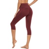 image:imageStelle Capri Leggings for Women Yoga Pants with Pockets High Waisted Legging for Gym WorkoutBurgundy