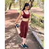 image:imageStelle Capri Leggings for Women Yoga Pants with Pockets High Waisted Legging for Gym WorkoutBurgundy
