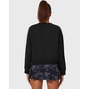 image:imageStelle Cropped Sweatshirt for Women Crewneck Pullover Tops Oversized Long Sleeve Lightweight Casual Cotton Sweat ShirtsBlack