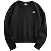 image:imageStelle Cropped Sweatshirt for Women Crewneck Pullover Tops Oversized Long Sleeve Lightweight Casual Cotton Sweat ShirtsBlack