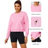 image:imageStelle Cropped Sweatshirt for Women Crewneck Pullover Tops Oversized Long Sleeve Lightweight Casual Cotton Sweat ShirtsBubblegum