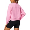 image:imageStelle Cropped Sweatshirt for Women Crewneck Pullover Tops Oversized Long Sleeve Lightweight Casual Cotton Sweat ShirtsBubblegum