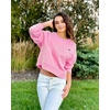 image:imageStelle Cropped Sweatshirt for Women Crewneck Pullover Tops Oversized Long Sleeve Lightweight Casual Cotton Sweat ShirtsBubblegum