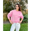 image:imageStelle Cropped Sweatshirt for Women Crewneck Pullover Tops Oversized Long Sleeve Lightweight Casual Cotton Sweat ShirtsBubblegum