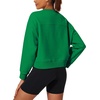 image:imageStelle Cropped Sweatshirt for Women Crewneck Pullover Tops Oversized Long Sleeve Lightweight Casual Cotton Sweat ShirtsKelly Green