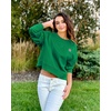 image:imageStelle Cropped Sweatshirt for Women Crewneck Pullover Tops Oversized Long Sleeve Lightweight Casual Cotton Sweat ShirtsKelly Green