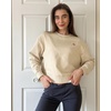 image:imageStelle Cropped Sweatshirt for Women Crewneck Pullover Tops Oversized Long Sleeve Lightweight Casual Cotton Sweat ShirtsLimestone
