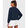 image:imageStelle Cropped Sweatshirt for Women Crewneck Pullover Tops Oversized Long Sleeve Lightweight Casual Cotton Sweat ShirtsNavy