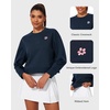 image:imageStelle Cropped Sweatshirt for Women Crewneck Pullover Tops Oversized Long Sleeve Lightweight Casual Cotton Sweat ShirtsNavy