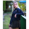 image:imageStelle Cropped Sweatshirt for Women Crewneck Pullover Tops Oversized Long Sleeve Lightweight Casual Cotton Sweat ShirtsNavy