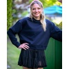 image:imageStelle Cropped Sweatshirt for Women Crewneck Pullover Tops Oversized Long Sleeve Lightweight Casual Cotton Sweat ShirtsNavy