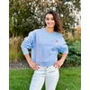 image:imageStelle Cropped Sweatshirt for Women Crewneck Pullover Tops Oversized Long Sleeve Lightweight Casual Cotton Sweat ShirtsNewbaby Blue
