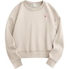 image:imageStelle Cropped Sweatshirt for Women Crewneck Pullover Tops Oversized Long Sleeve Lightweight Casual Cotton Sweat ShirtsOat Milk