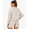 image:imageStelle Cropped Sweatshirt for Women Crewneck Pullover Tops Oversized Long Sleeve Lightweight Casual Cotton Sweat ShirtsOat Milk