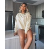 image:imageStelle Cropped Sweatshirt for Women Crewneck Pullover Tops Oversized Long Sleeve Lightweight Casual Cotton Sweat ShirtsOffwhite