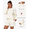 image:imageStelle Cropped Sweatshirt for Women Crewneck Pullover Tops Oversized Long Sleeve Lightweight Casual Cotton Sweat ShirtsOffwhite