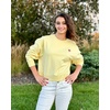 image:imageStelle Cropped Sweatshirt for Women Crewneck Pullover Tops Oversized Long Sleeve Lightweight Casual Cotton Sweat ShirtsPina Colada