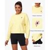 image:imageStelle Cropped Sweatshirt for Women Crewneck Pullover Tops Oversized Long Sleeve Lightweight Casual Cotton Sweat ShirtsPina Colada