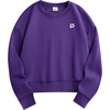 image:imageStelle Cropped Sweatshirt for Women Crewneck Pullover Tops Oversized Long Sleeve Lightweight Casual Cotton Sweat ShirtsPurple