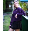 image:imageStelle Cropped Sweatshirt for Women Crewneck Pullover Tops Oversized Long Sleeve Lightweight Casual Cotton Sweat ShirtsPurple