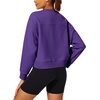 image:imageStelle Cropped Sweatshirt for Women Crewneck Pullover Tops Oversized Long Sleeve Lightweight Casual Cotton Sweat ShirtsPurple