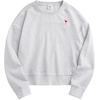 image:imageStelle Cropped Sweatshirt for Women Crewneck Pullover Tops Oversized Long Sleeve Lightweight Casual Cotton Sweat ShirtsUltra Light Grey